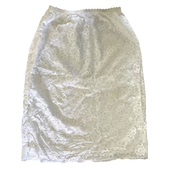 Vintage Charmode Ivory Lace Slip Skirt S/M - Picture 1 of 12
